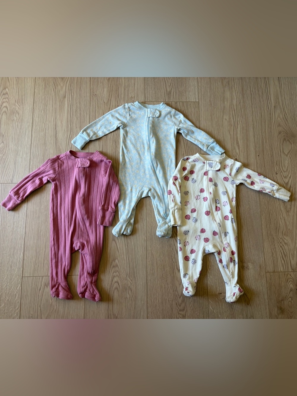 Member’s Mark 3 months One-Piece Footed Pajama Bundle